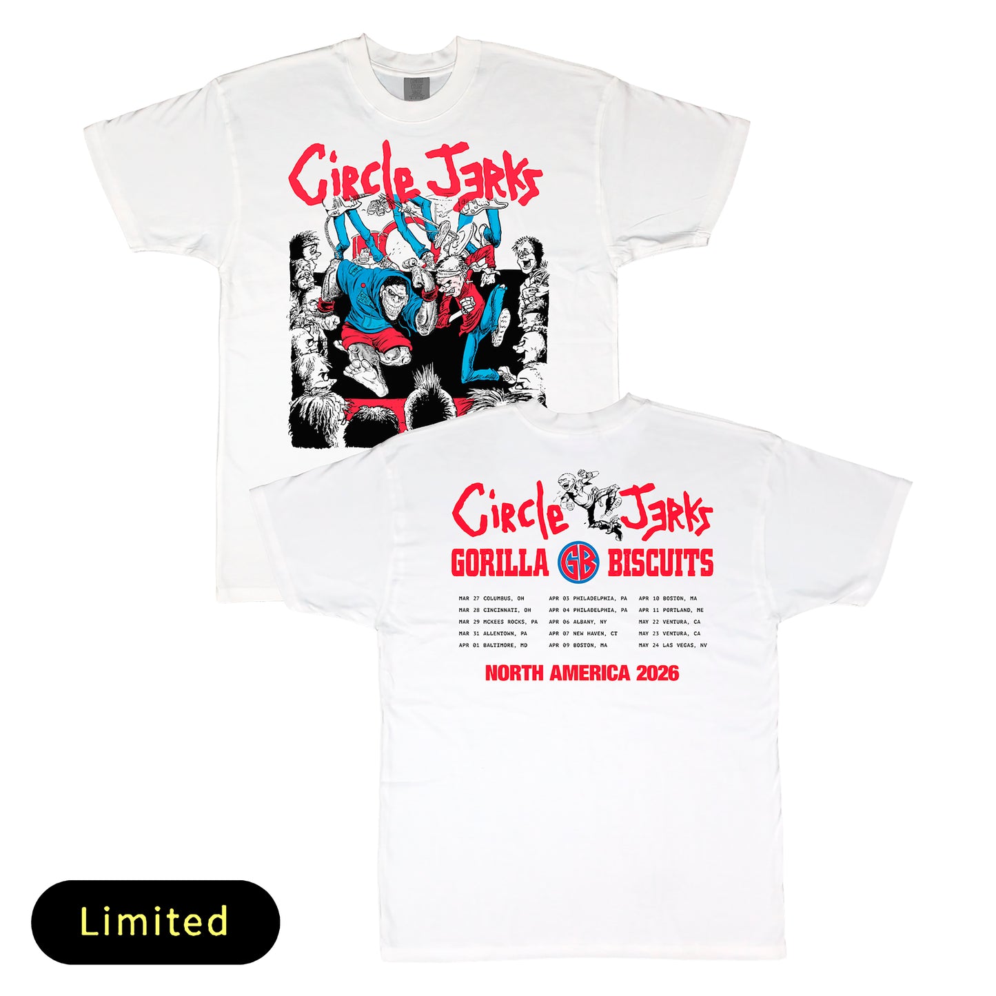 CIRCLE JERKS x GORILLA BISCUITS TOUR TEE